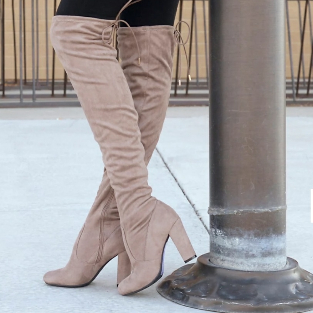 Journee Collection Tan Over the Knee Boots